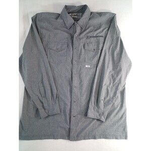 GameGuard Outdoors Shirt Mens XL Gray Snap Long Sleeve Fishing Defender Logo (P)